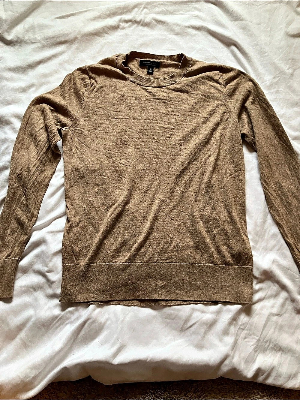 Banana Republic: Camel Silk Cashmere Crew Neck Sweater- M